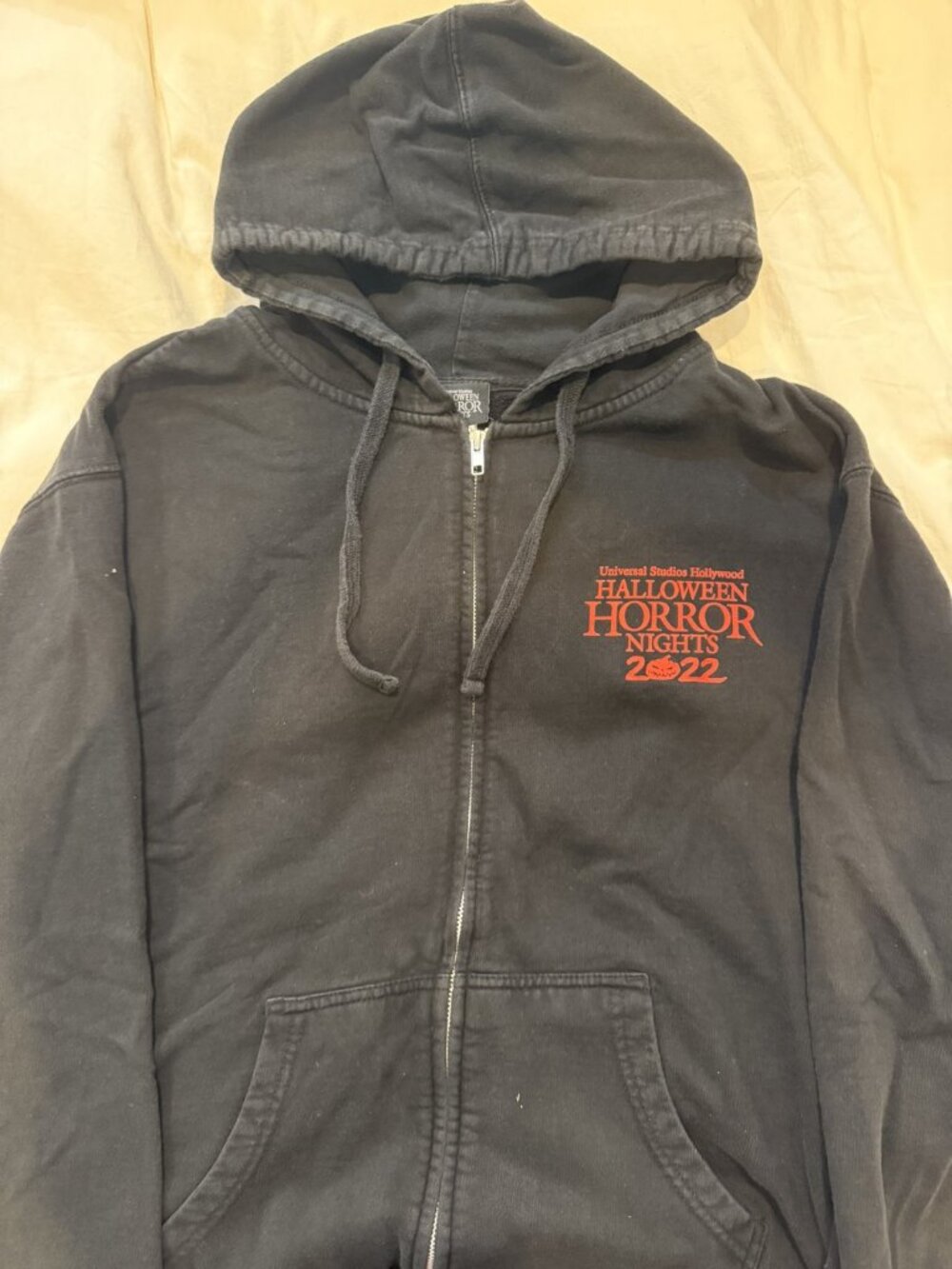 Universal Studios Halloween Horror Nights 2022 Zip Up Hoodie Black L